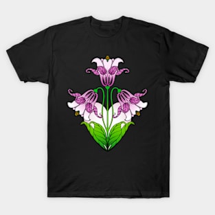 Art Nouveau Purple Love Heart Iris T-Shirt